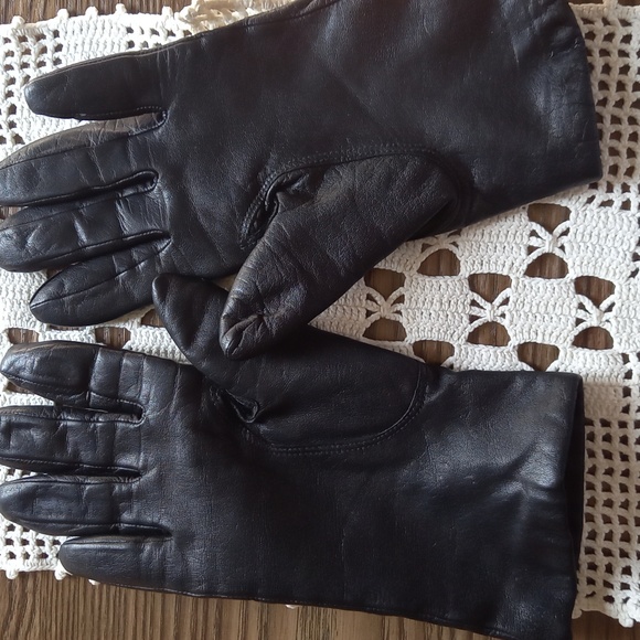 Leather black gloves small - Picture 2 of 5